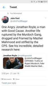 John Ford Sunday Times Blagger Says Jonathan Royle Drugged