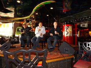 Myself Jonathan Royle Hypnotist with Incredible Hpynotist Richard Barker and Jay Noblezada during a Live panel discussion we gave together on the Hypnotist Entertainment Cruise 2013