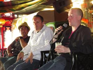 Here I am Jonathan Royle Hypnotist on Stage with Incredible Hypnotist Richard Barker and also Jay Noblezada during a Panel Discussion teaching the delegates on the Hypnotist Entertainment Cruise 2013 